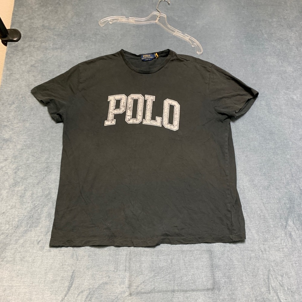 Vintage Polo Ralph Lauren T-Shirt Mens L Black Graphic Logo Casual Classic Fit